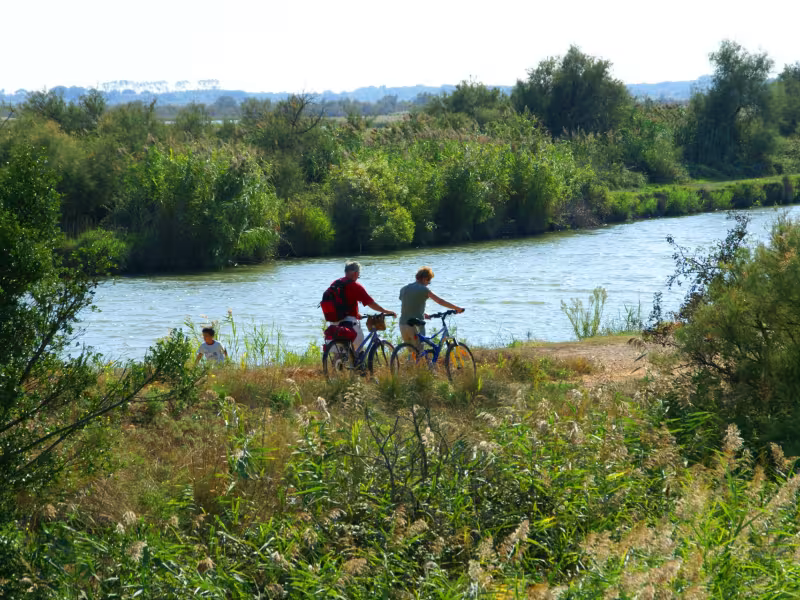 A vélo le long du canal dans le Gard