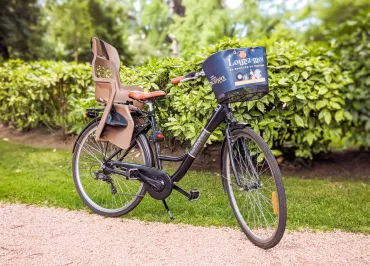Mechanical bicycle rental with baby carrier in Vienne