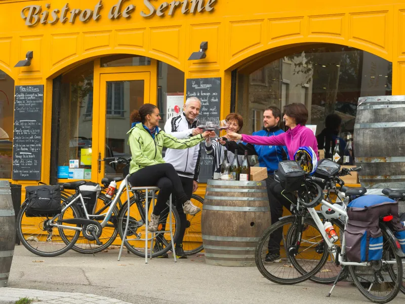 Repas de voyageur à vélo au bistrot Serine à Ampuis