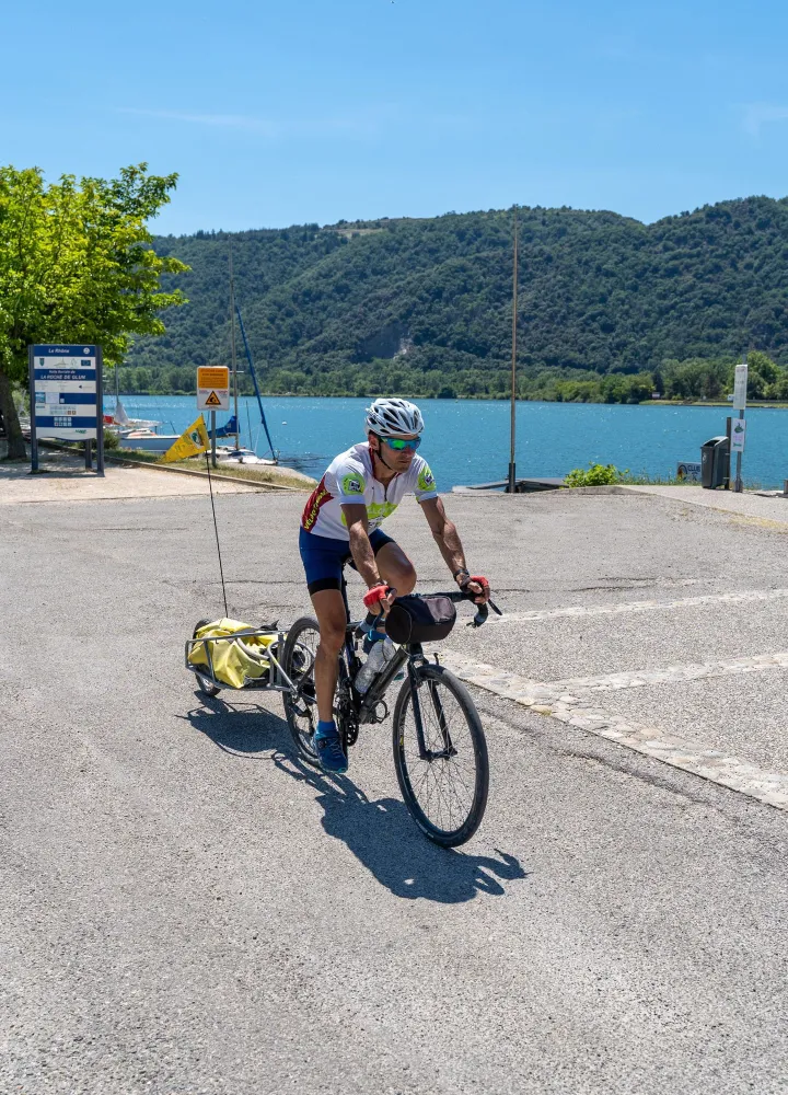 Cyclist at La Roche-de-Glun