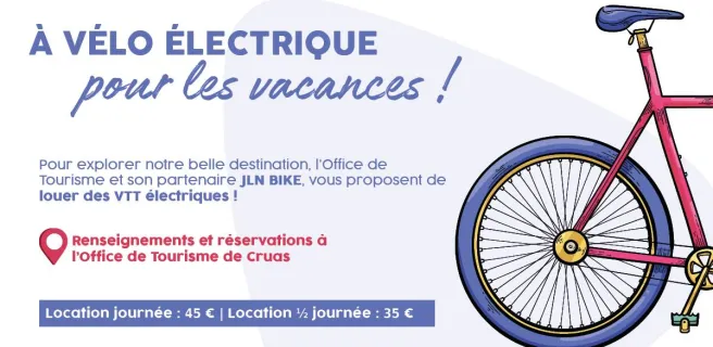 Location de VTT électrique à l'Office de Tourisme