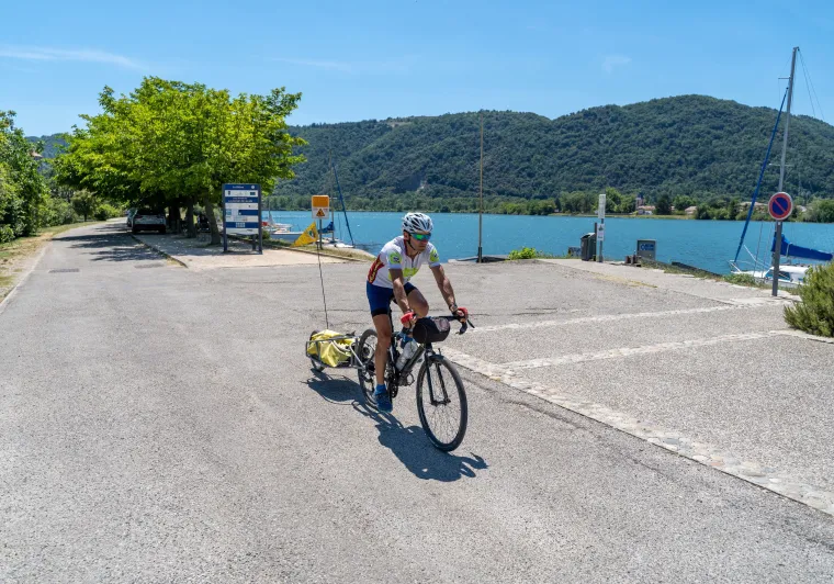 Cyclist at La Roche-de-Glun